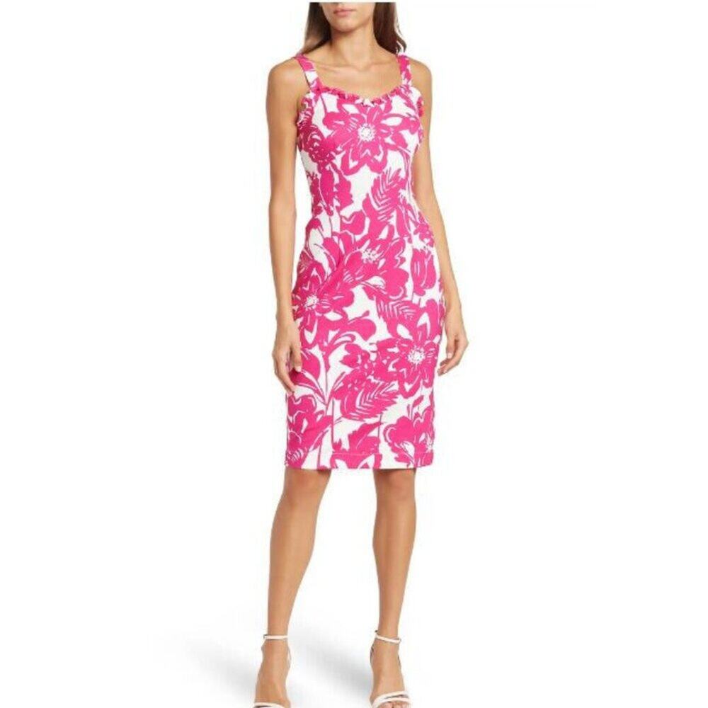 NWT Trina Turk Women's Dress pink and white - 4